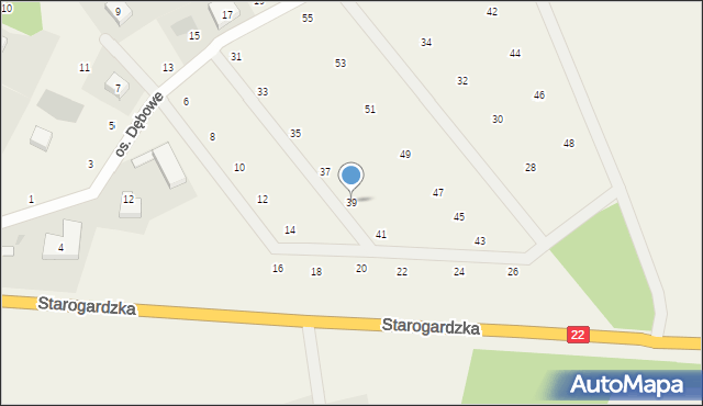 Zblewo, Osiedle Dębowe, 39, mapa Zblewo