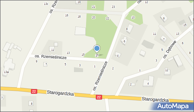 Zblewo, Osiedle Rzemieślnicze, 17, mapa Zblewo