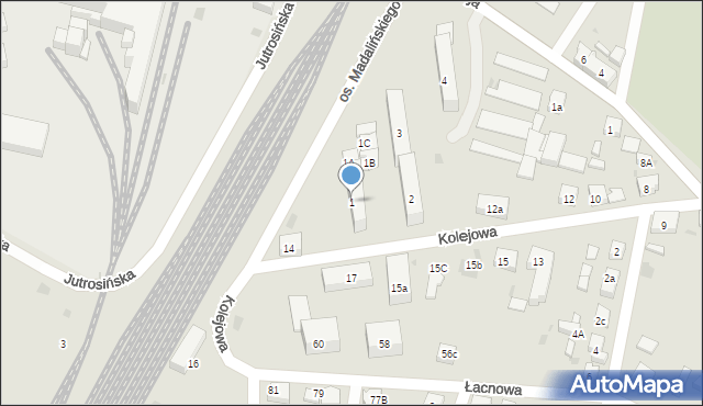 Zduny, Osiedle Madalińskiego, 1, mapa Zduny