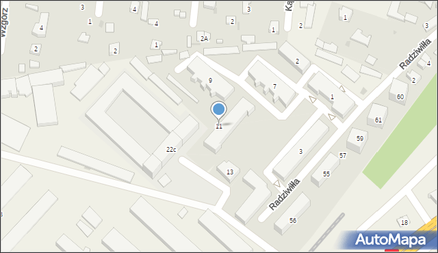 Zegrze Południowe, Osiedle Wojskowe, 11, mapa Zegrze Południowe