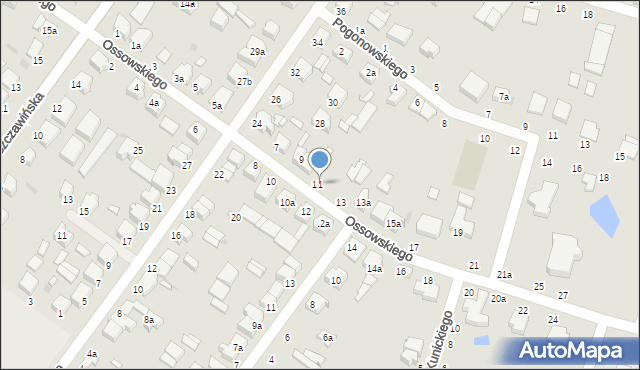 Zgierz, Ossowskiego Michała, 11a, mapa Zgierz