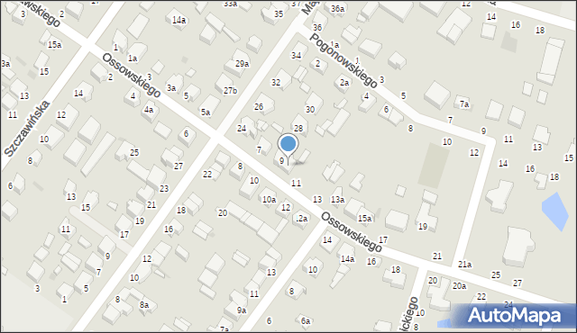 Zgierz, Ossowskiego Michała, 9a, mapa Zgierz