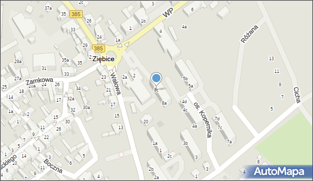 Ziębice, Osiedle Kopernika Mikołaja, 8c, mapa Ziębice