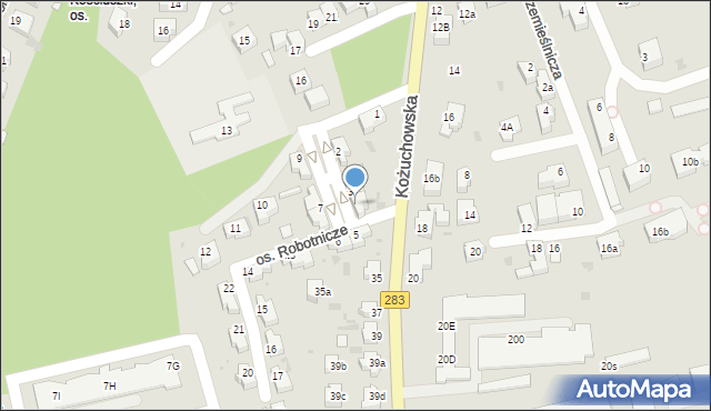 Zielona Góra, Osiedle Robotnicze, 4, mapa Zielona Góra