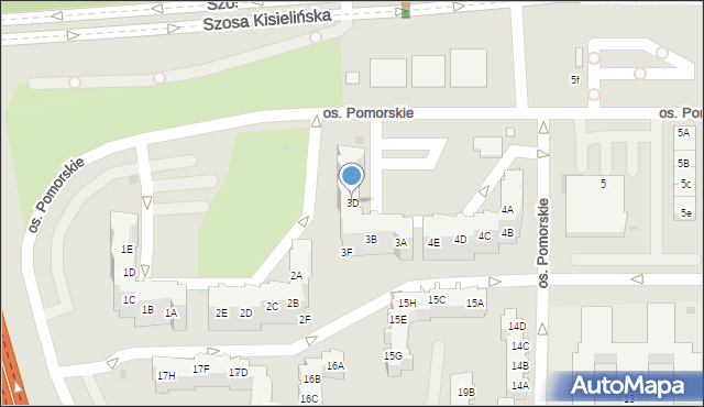 Zielona Góra, Osiedle Pomorskie, 3D, mapa Zielona Góra