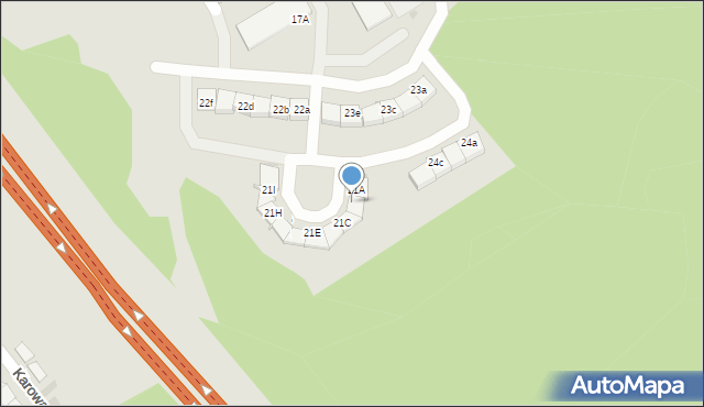 Zielona Góra, Osiedle Śląskie, 21B, mapa Zielona Góra