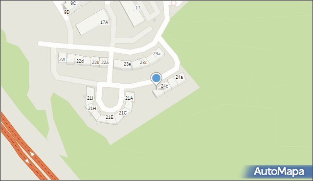 Zielona Góra, Osiedle Śląskie, 24d, mapa Zielona Góra