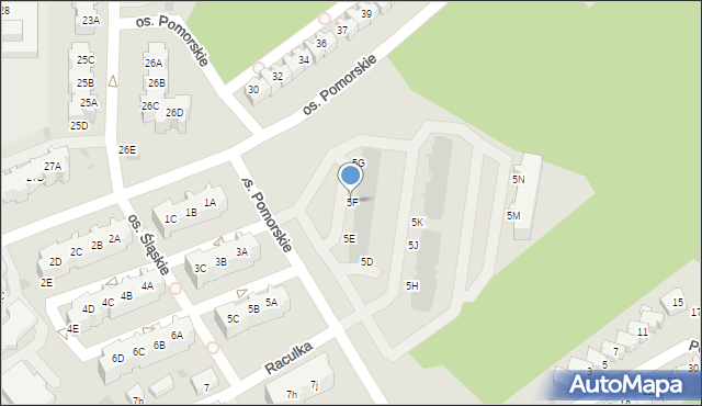 Zielona Góra, Osiedle Śląskie, 5F, mapa Zielona Góra