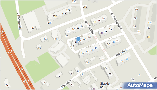 Zielona Góra, Osiedle Śląskie, 6d/8, mapa Zielona Góra