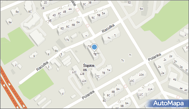 Zielona Góra, Osiedle Śląskie, 7E, mapa Zielona Góra