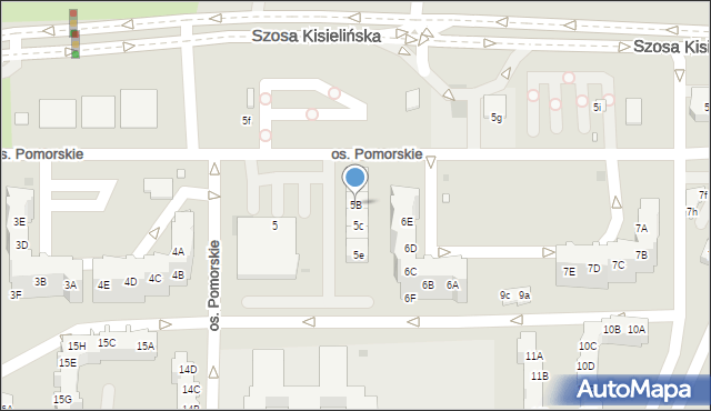 Zielona Góra, Osiedle Pomorskie, 5B, mapa Zielona Góra