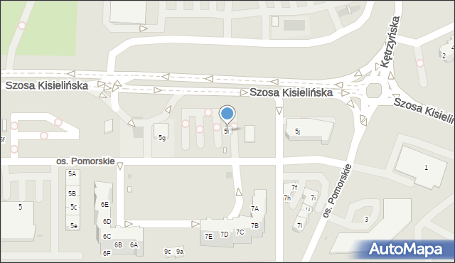 Zielona Góra, Osiedle Pomorskie, 5i, mapa Zielona Góra