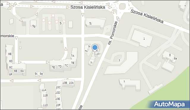 Zielona Góra, Osiedle Pomorskie, 7j, mapa Zielona Góra