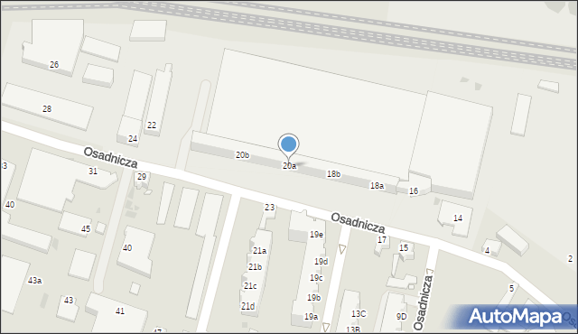 Zielona Góra, Osadnicza, 20a, mapa Zielona Góra