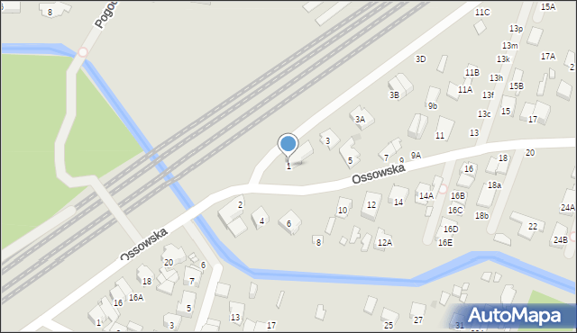 Zielonka, Ossowska, 1, mapa Zielonka