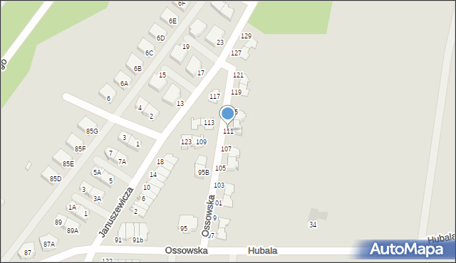 Zielonka, Ossowska, 111, mapa Zielonka