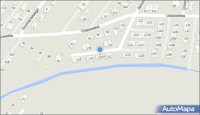 Zielonka, Ossowska, 114, mapa Zielonka