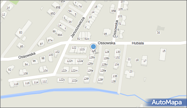 Zielonka, Ossowska, 126a, mapa Zielonka