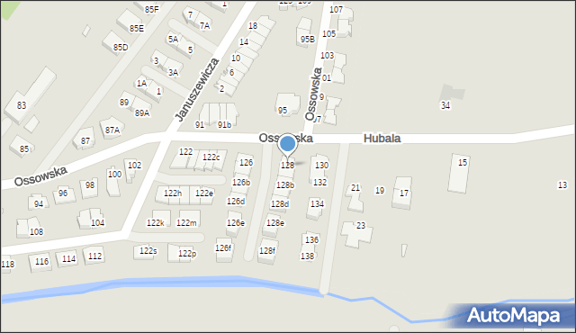 Zielonka, Ossowska, 128, mapa Zielonka