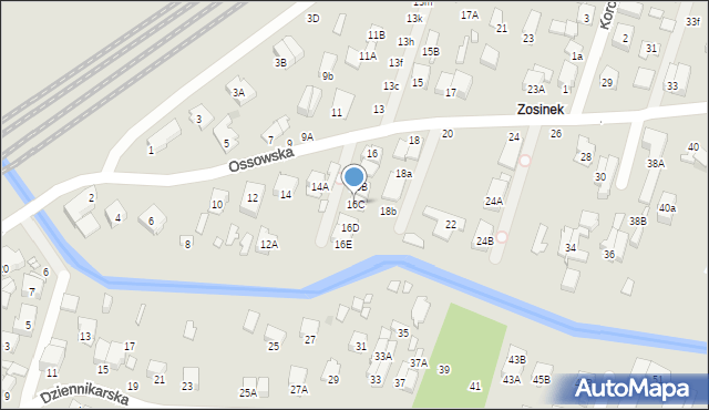 Zielonka, Ossowska, 16C, mapa Zielonka