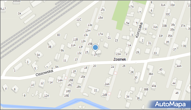 Zielonka, Ossowska, 17, mapa Zielonka