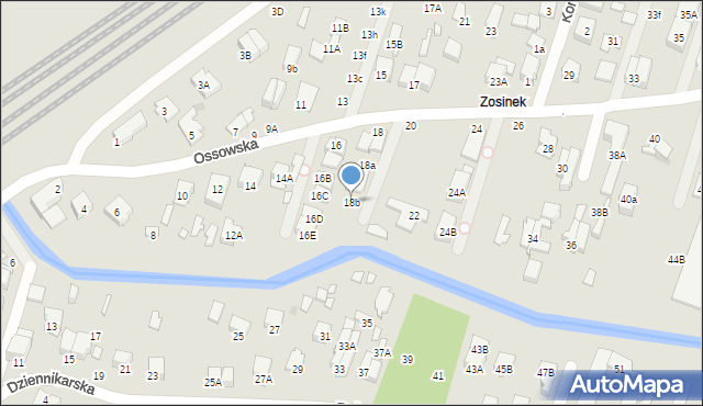 Zielonka, Ossowska, 18b, mapa Zielonka