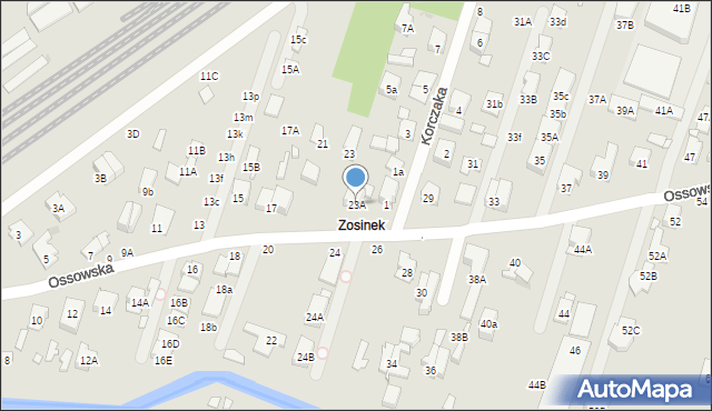 Zielonka, Ossowska, 23A, mapa Zielonka