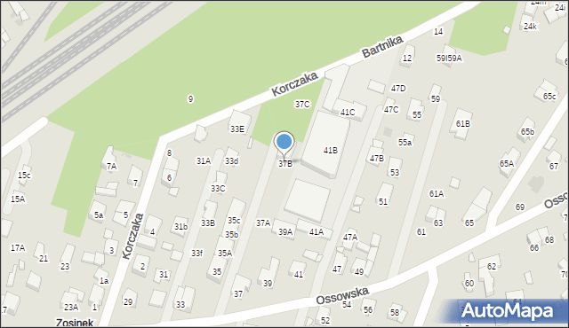 Zielonka, Ossowska, 37B, mapa Zielonka