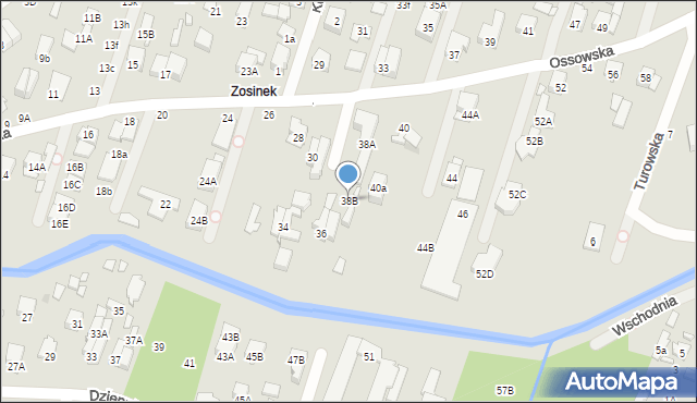 Zielonka, Ossowska, 38B, mapa Zielonka