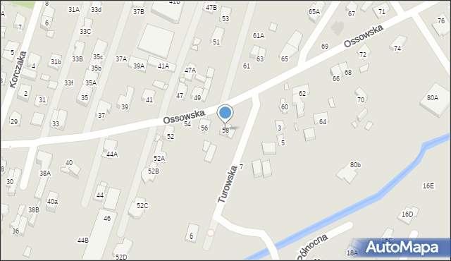 Zielonka, Ossowska, 58, mapa Zielonka