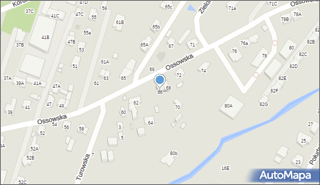 Zielonka, Ossowska, 66, mapa Zielonka