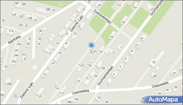 Zielonka, Ossowska, 71j, mapa Zielonka