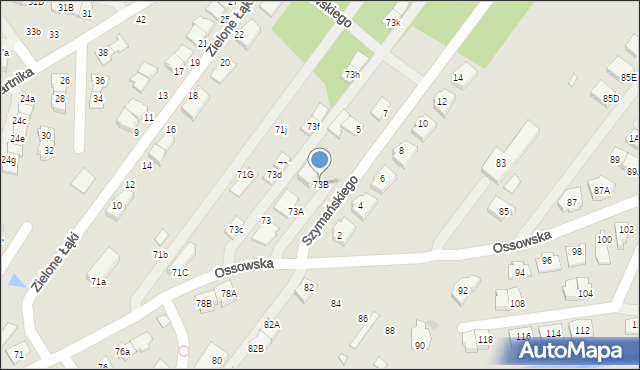 Zielonka, Ossowska, 73B, mapa Zielonka