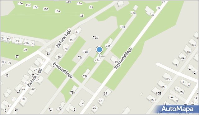 Zielonka, Ossowska, 73n, mapa Zielonka