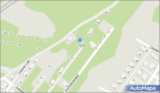 Zielonka, Ossowska, 73u, mapa Zielonka
