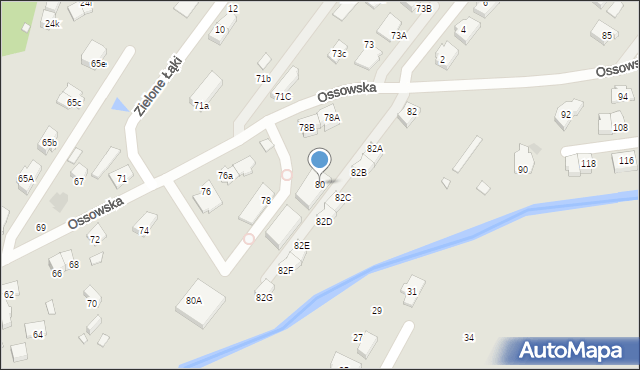 Zielonka, Ossowska, 80, mapa Zielonka