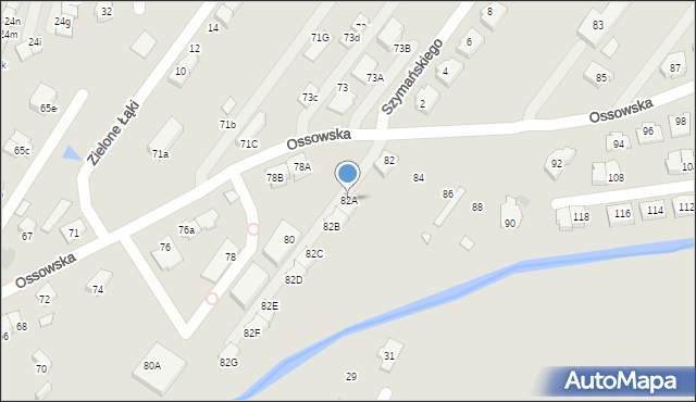 Zielonka, Ossowska, 82A, mapa Zielonka