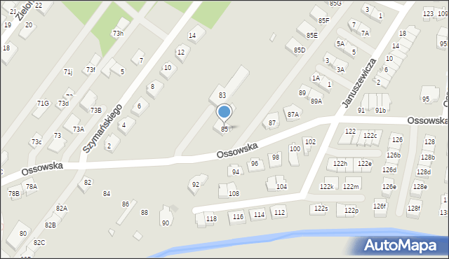 Zielonka, Ossowska, 85, mapa Zielonka