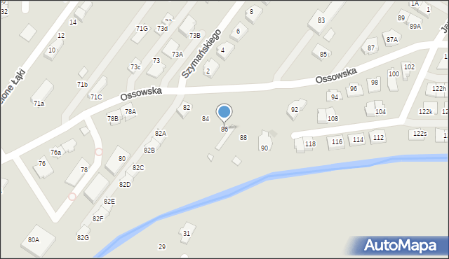 Zielonka, Ossowska, 86, mapa Zielonka