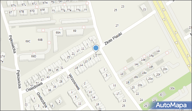 Zielonki, Osiedlowa, 2, mapa Zielonki