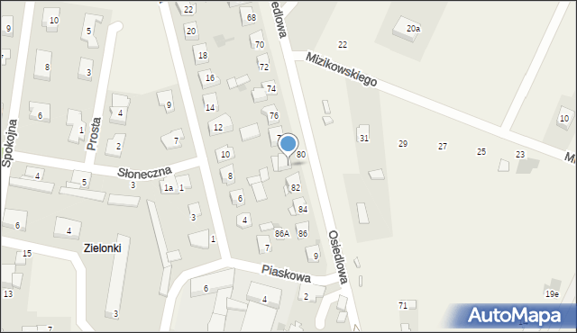 Zielonki-Parcela, Osiedlowa, 80, mapa Zielonki-Parcela