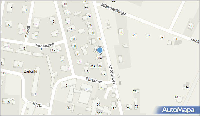 Zielonki-Parcela, Osiedlowa, 84, mapa Zielonki-Parcela