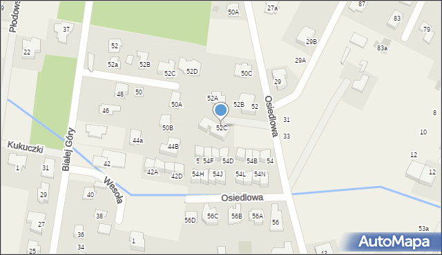 Zielonki-Wieś, Osiedlowa, 52C, mapa Zielonki-Wieś