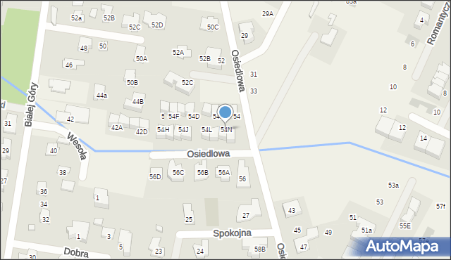Zielonki-Wieś, Osiedlowa, 54N, mapa Zielonki-Wieś