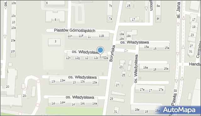 Żory, Osiedle Księcia Władysława, 12b, mapa Żor