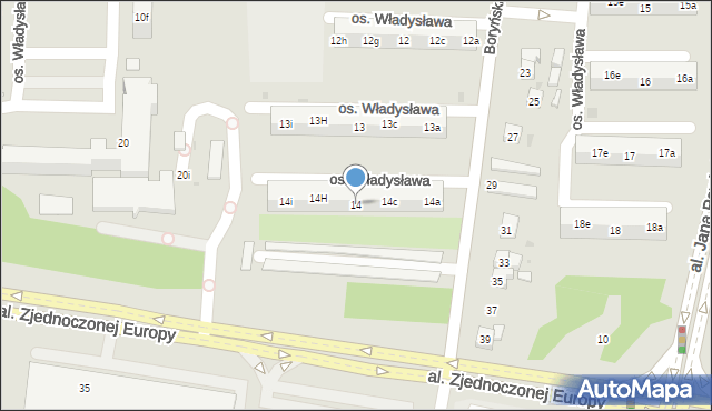 Żory, Osiedle Księcia Władysława, 14, mapa Żor