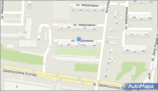 Żory, Osiedle Księcia Władysława, 14d, mapa Żor