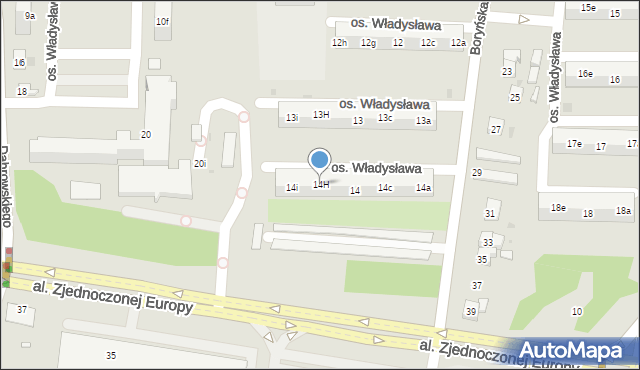 Żory, Osiedle Księcia Władysława, 14H, mapa Żor