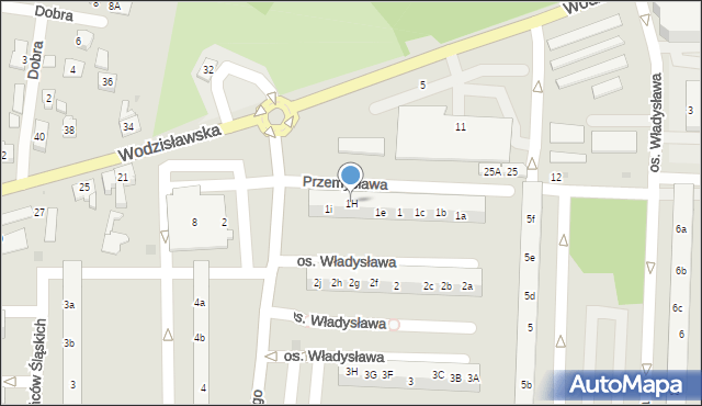 Żory, Osiedle Księcia Władysława, 1H, mapa Żor