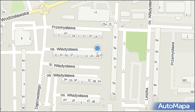 Żory, Osiedle Księcia Władysława, 2a, mapa Żor
